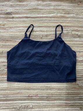 Blue workout cropped tank top